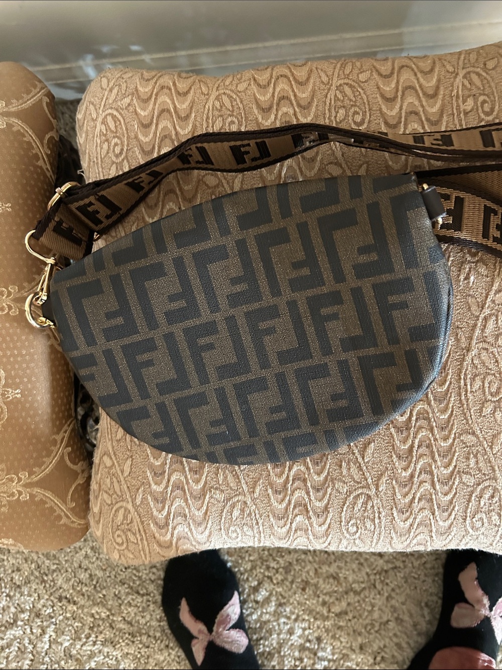 Monogram Brown Crossbody Belt Bag with Wide Logo Strap - Picture 4 of 4